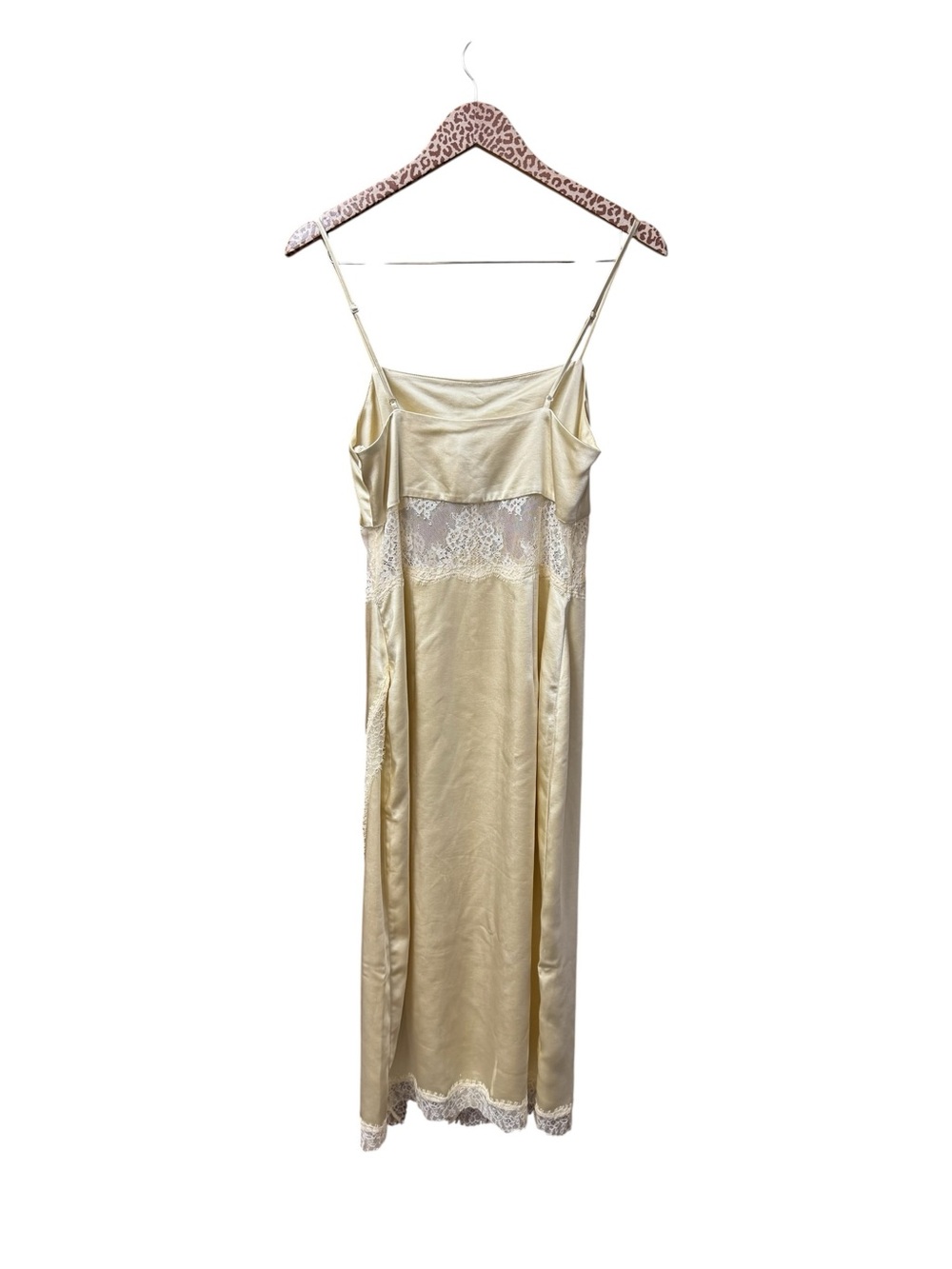 Song of Style Mala Satin Slip Lace Inset Midi Dress Pearl Beige Small Revolve - Picture 4 of 16